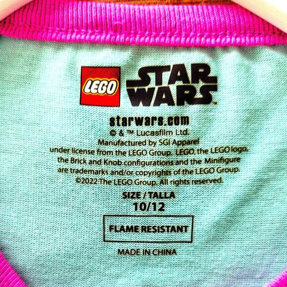 LEGO ~ Star Wars ~ Disney ~ Baby Yoda Nightgown ~ Sleep Shirt Girls Sz 10-12 NWT - Picture 3 of 9